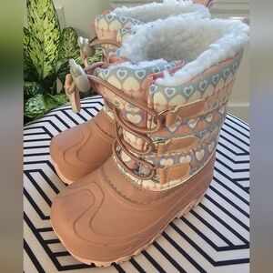 Kids Heart Pattern Winter Boots